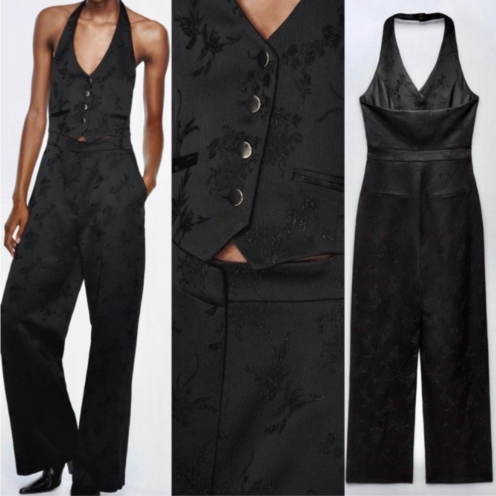 BNWT ZARA JACQUARD VEST JUMPSUIT SZ SMALL